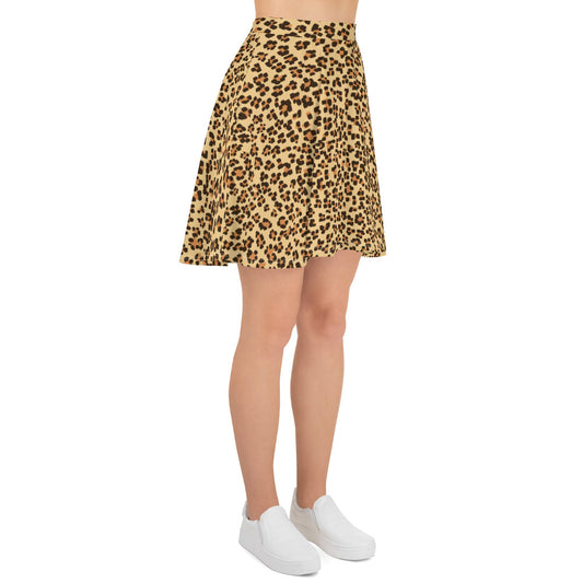 Leopard Brown Skater Skirt