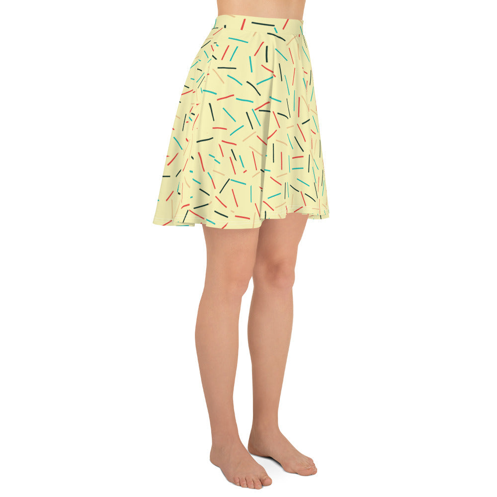 Cute Sprinkles Pattern Skater Skirt