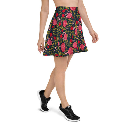 Leafy Mix Pattern Skater Skirt