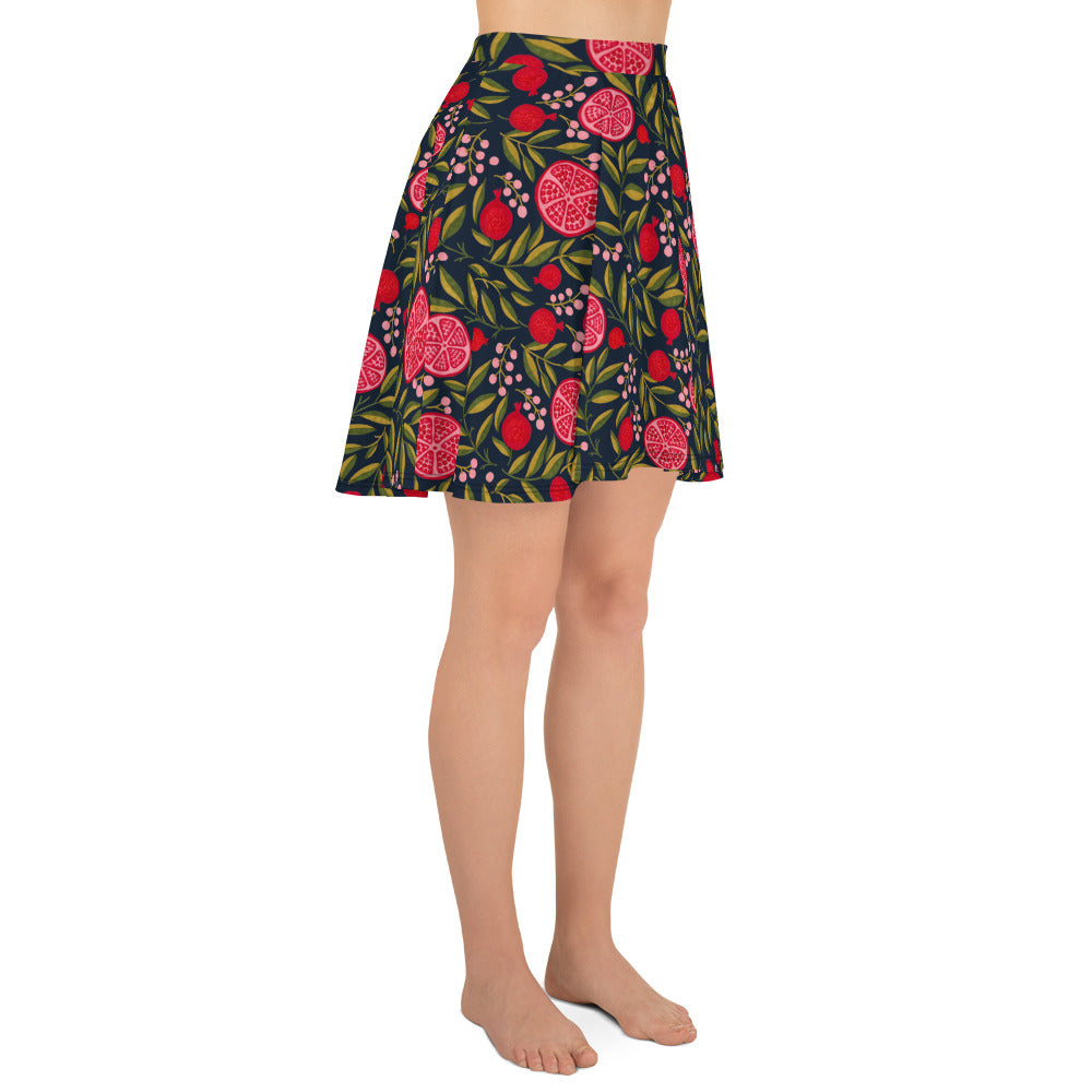 Leafy Mix Pattern Skater Skirt