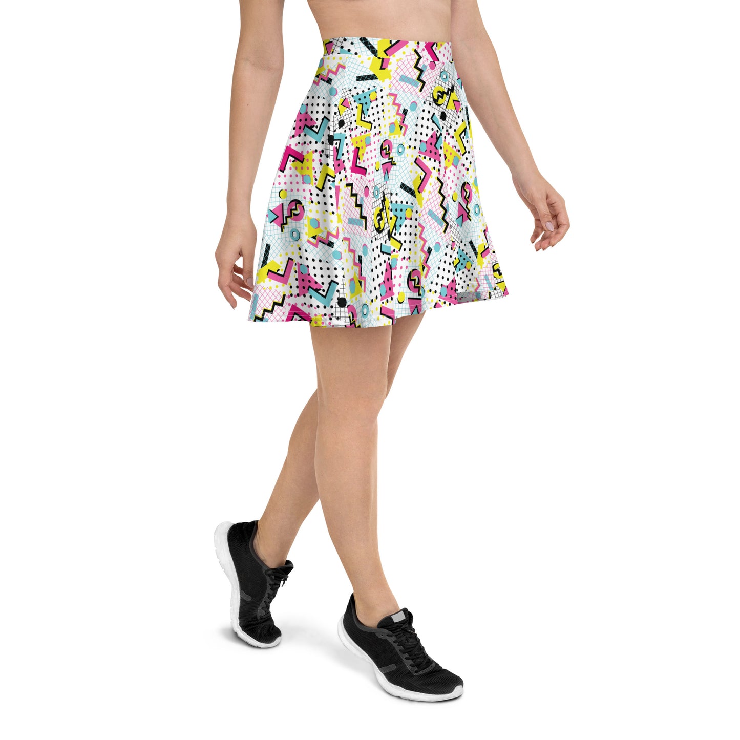 Lovely Scattered Patterned Skater Skirt