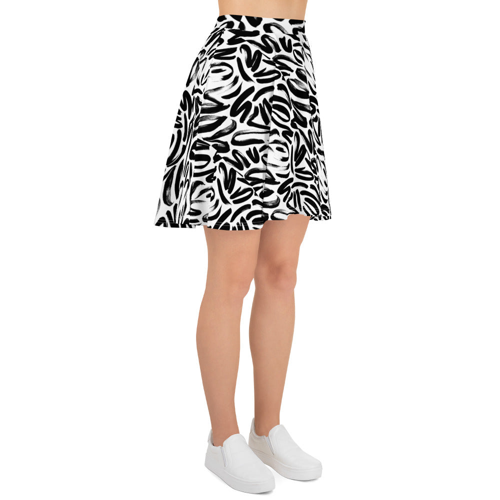 Lovely Black & White Skater Skirt