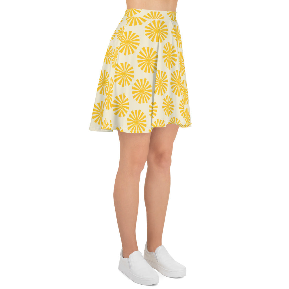 Yellow & White Skater Skirt