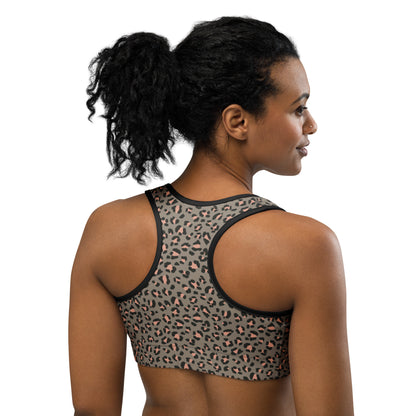 Grey Leopard Flex Sports Bra