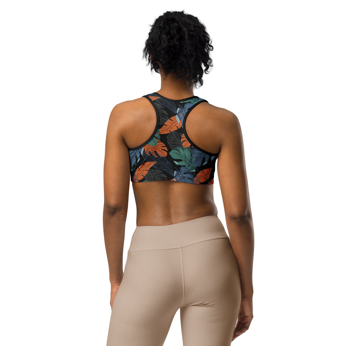 Multicolor Leaf Fusion Sports Bra