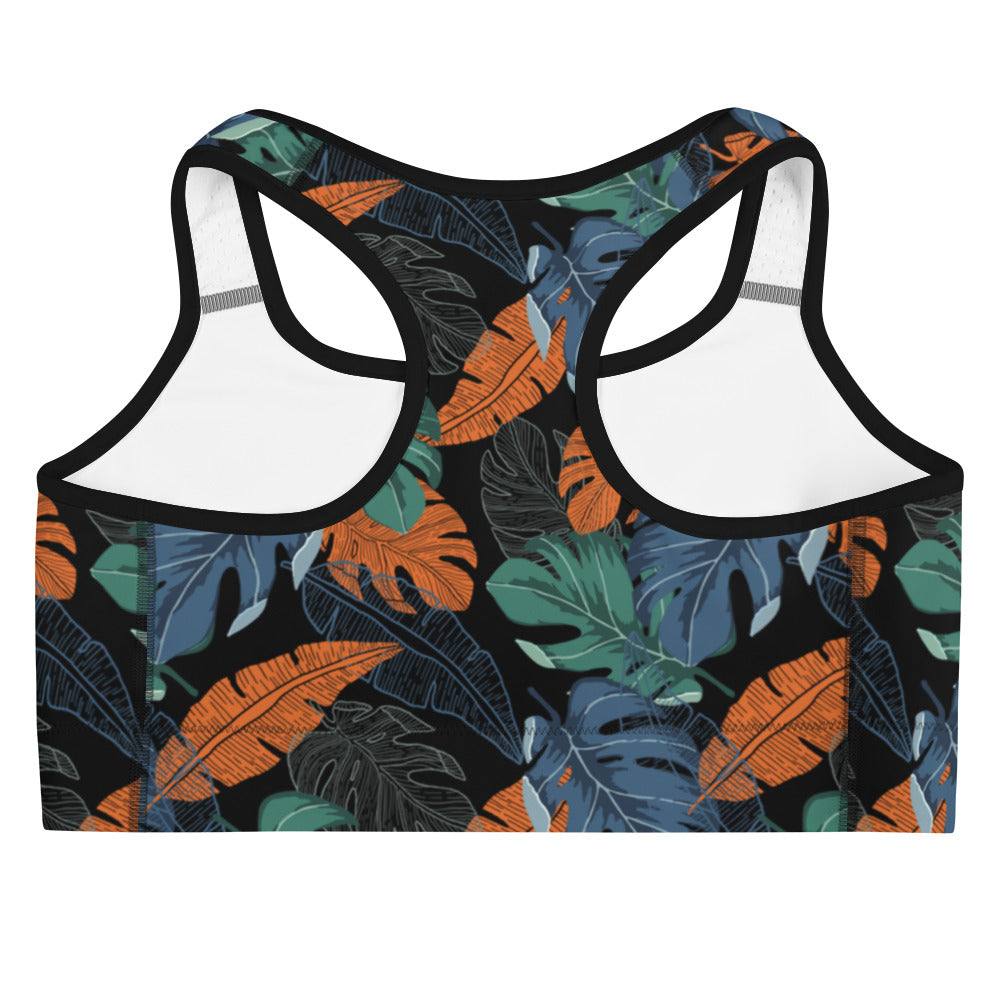 Multicolor Leaf Fusion Sports Bra