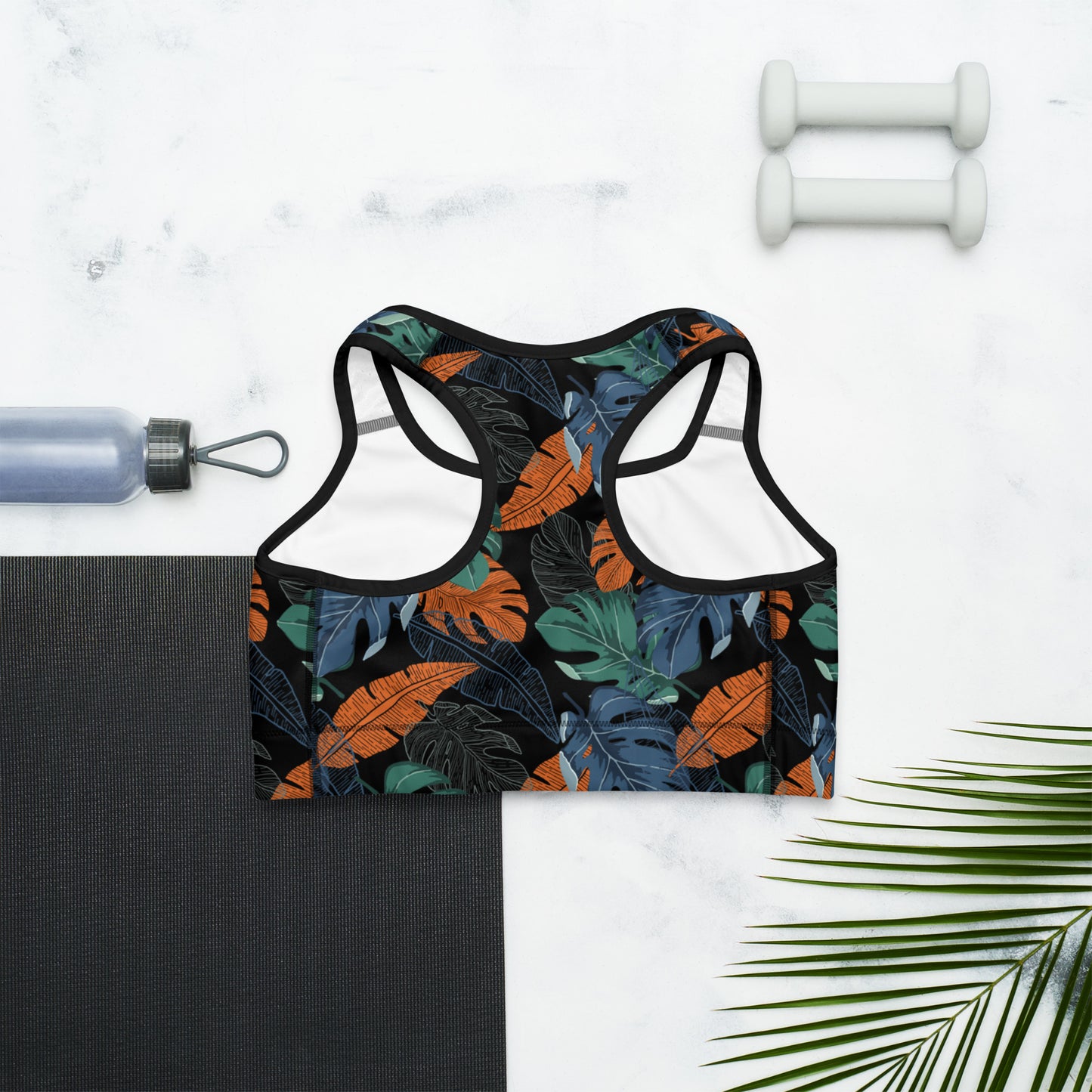 Multicolor Leaf Fusion Sports Bra