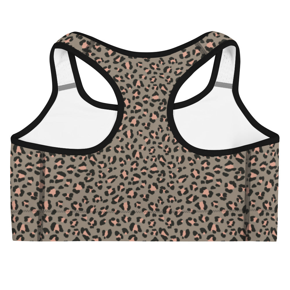 Grey Leopard Flex Sports Bra