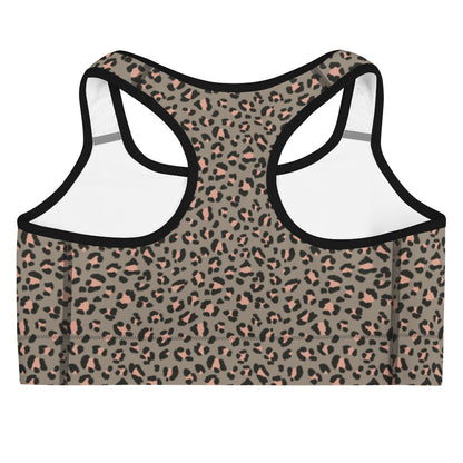 Grey Leopard Flex Sports Bra