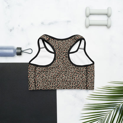 Grey Leopard Flex Sports Bra