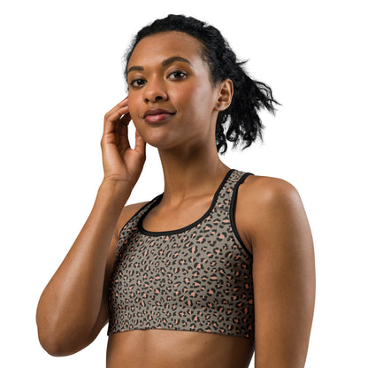 Grey Leopard Flex Sports Bra