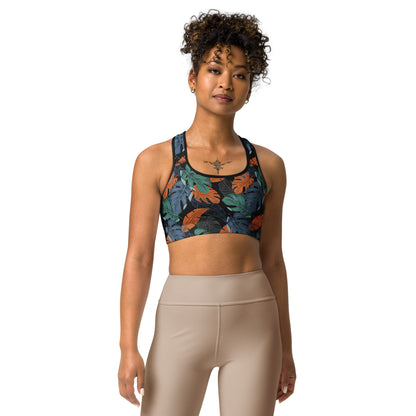 Multicolor Leaf Fusion Sports Bra