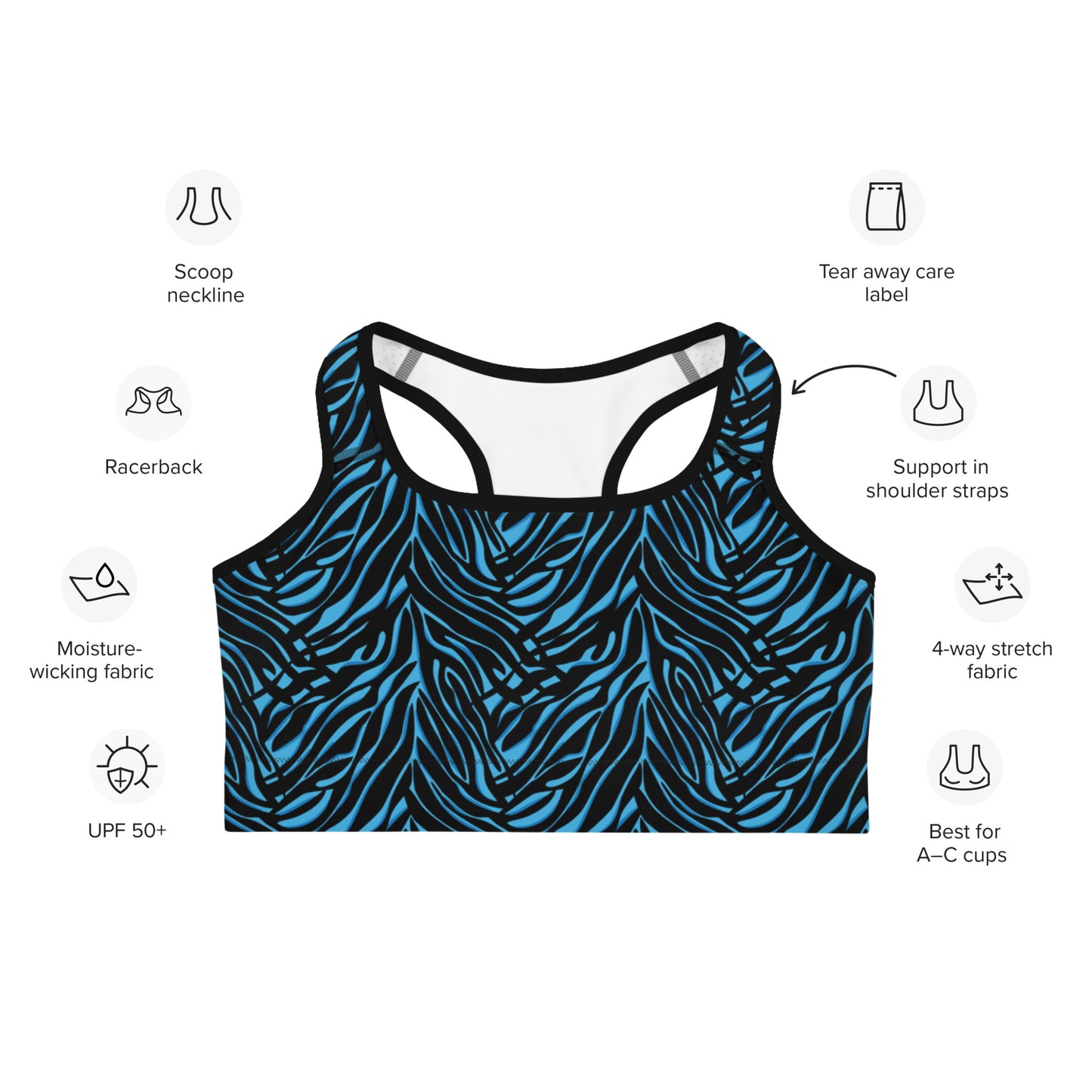 Azure Instinct Blue Sports Bra