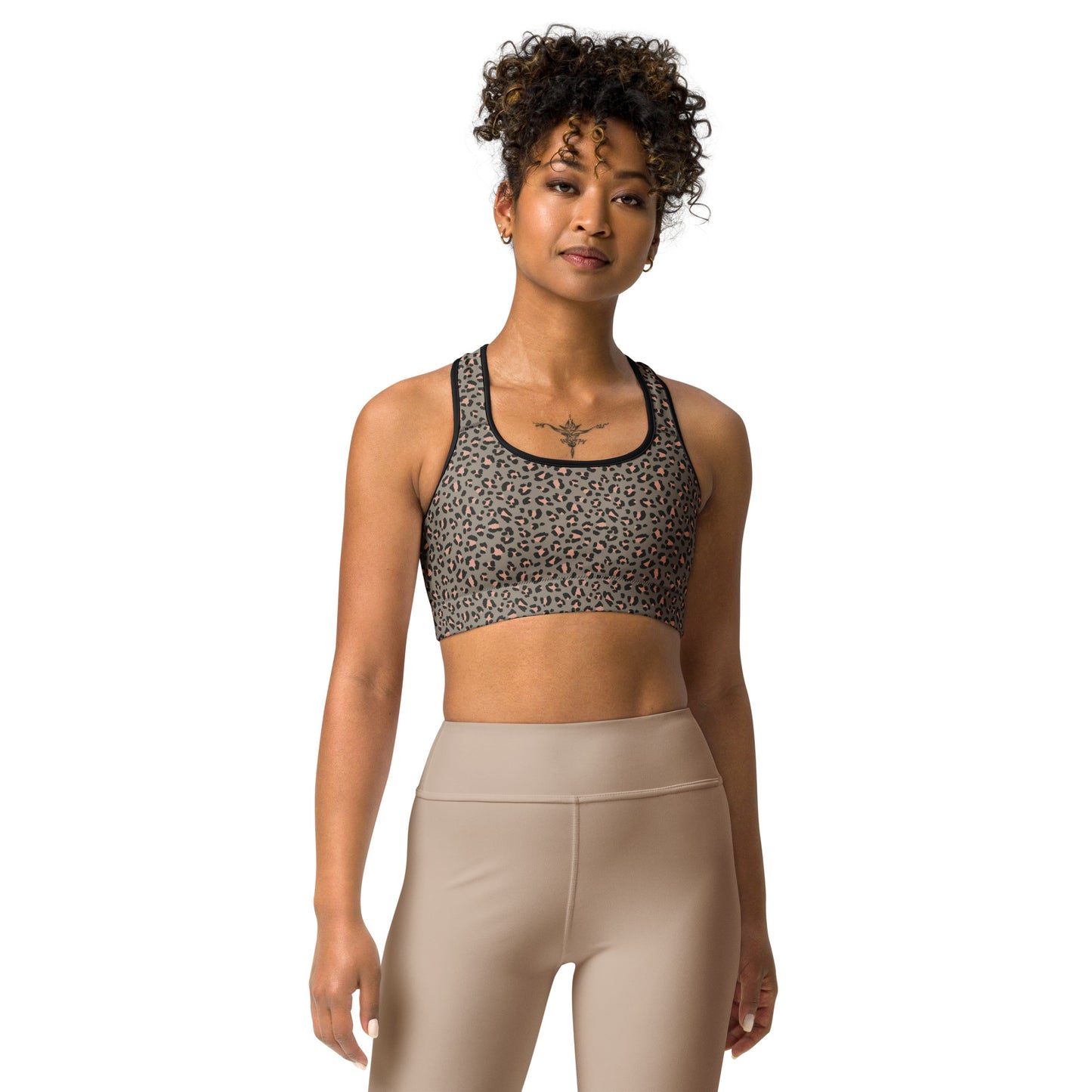 Grey Leopard Flex Sports Bra