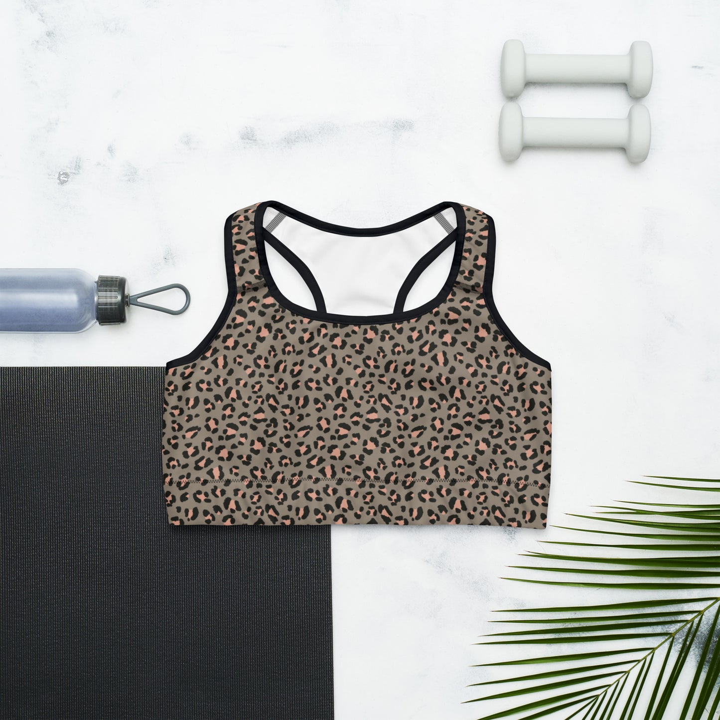 Grey Leopard Flex Sports Bra