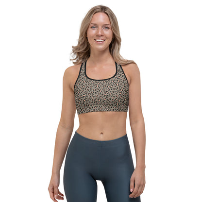 Grey Leopard Flex Sports Bra