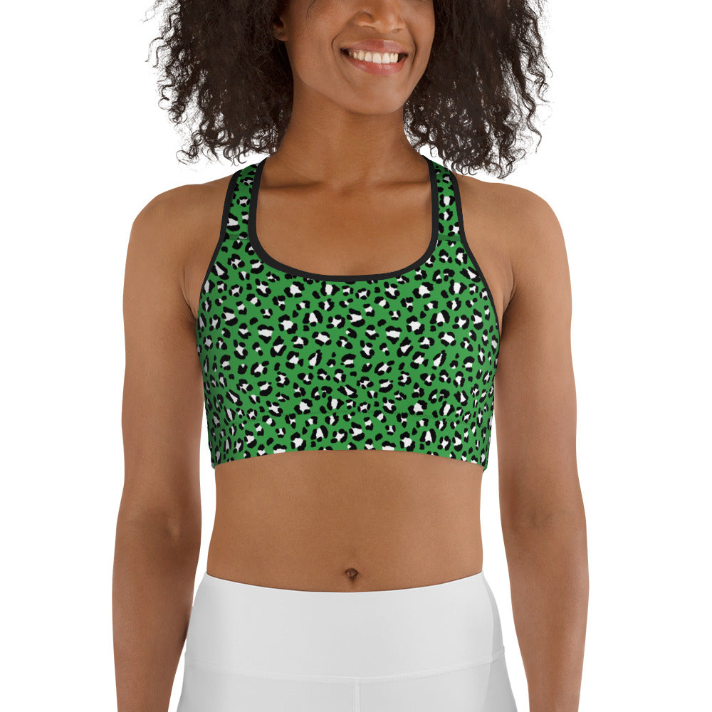 Green Leopard Sports Bra