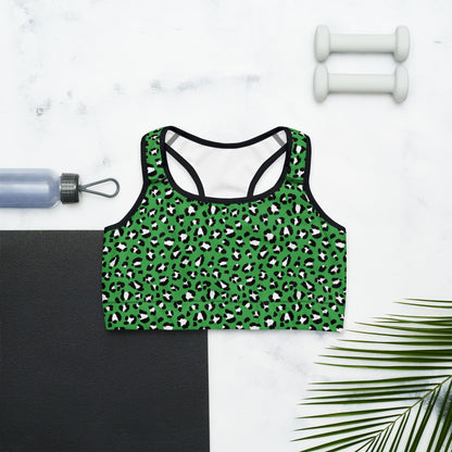 Green Leopard Sports Bra