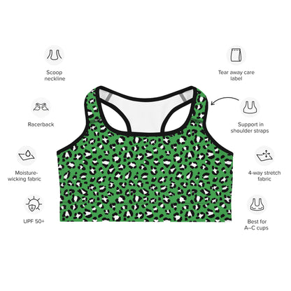 Green Leopard Sports Bra