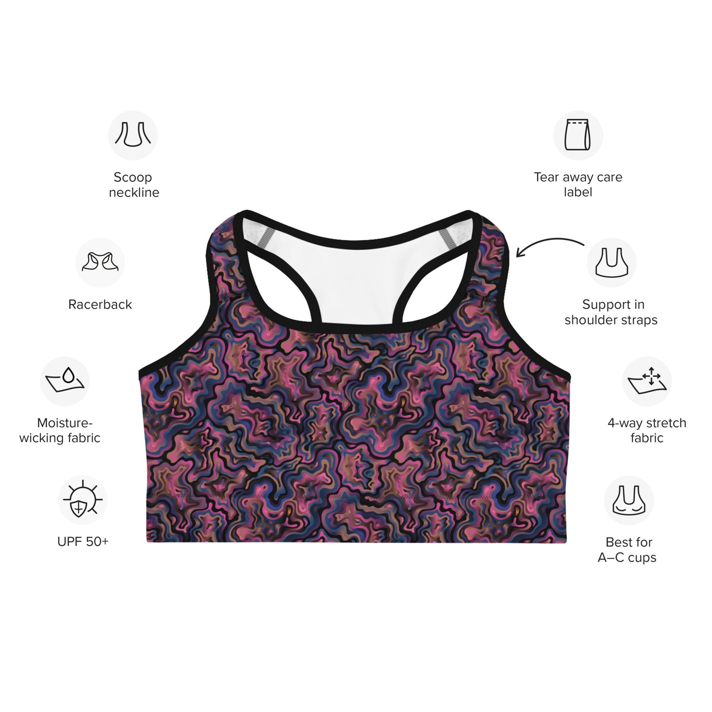 Marble Mirage Sports Bra