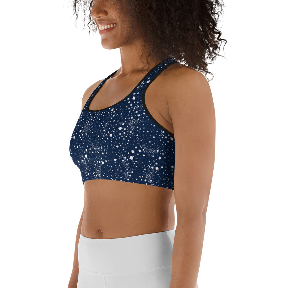 Starry Night Blue Sports Bra