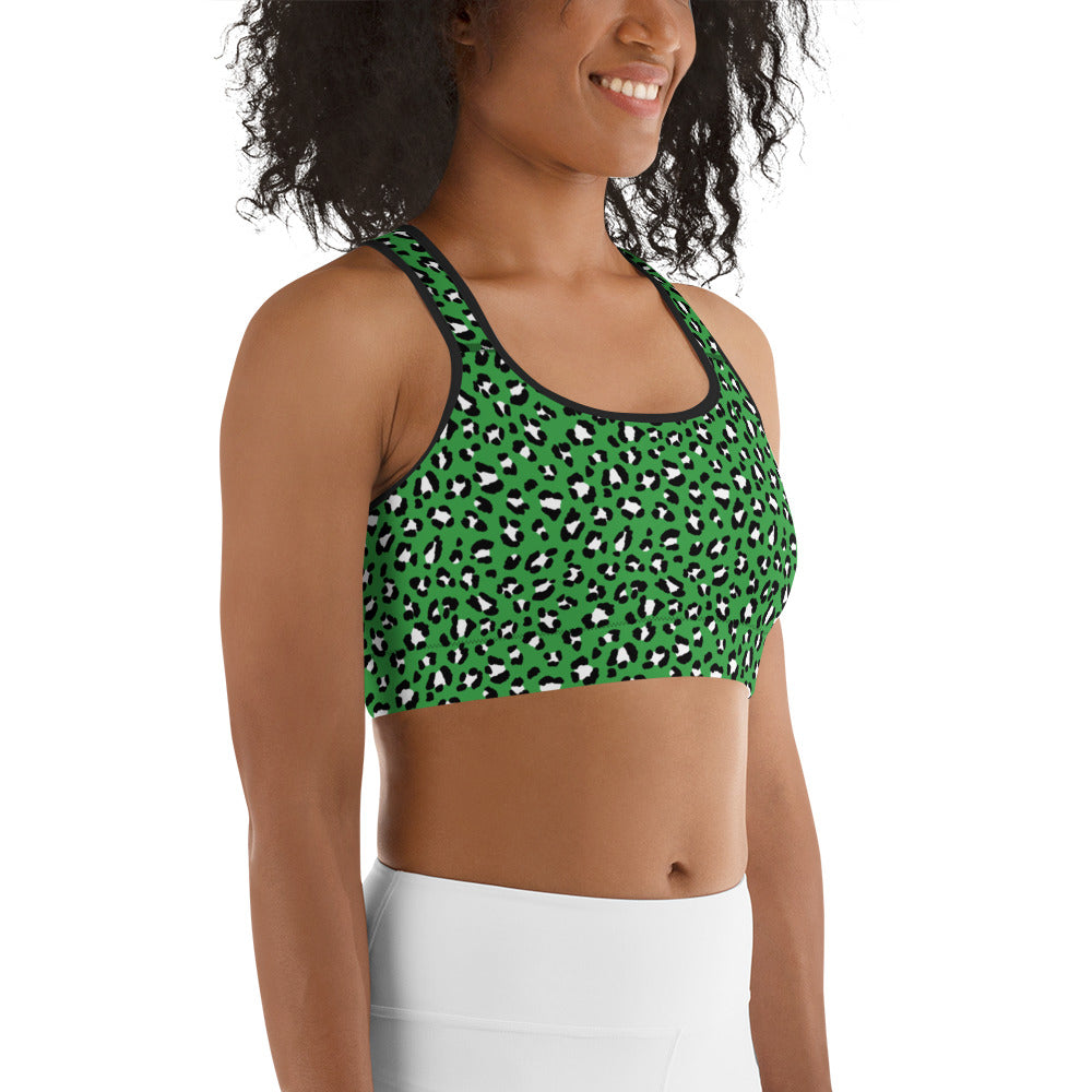 Green Leopard Sports Bra