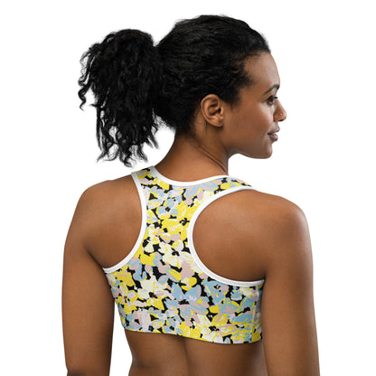 Scattered Floral Pattern Sports Bra