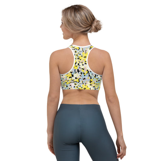 Scattered Floral Pattern Sports Bra