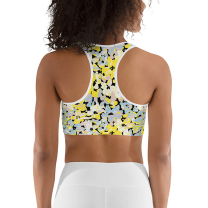 Scattered Floral Pattern Sports Bra