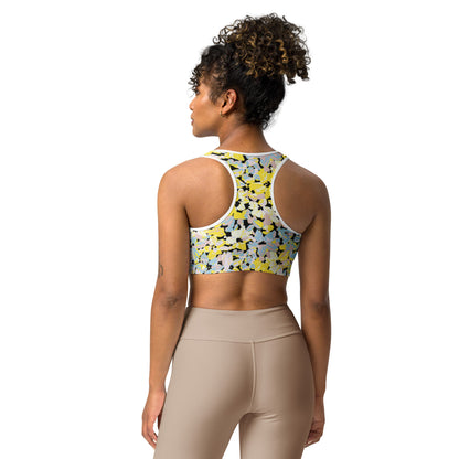 Scattered Floral Pattern Sports Bra