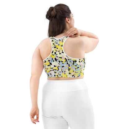 Scattered Floral Pattern Sports Bra