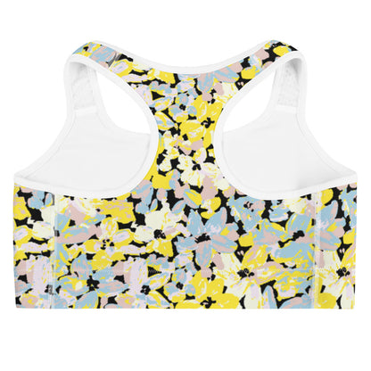 Scattered Floral Pattern Sports Bra