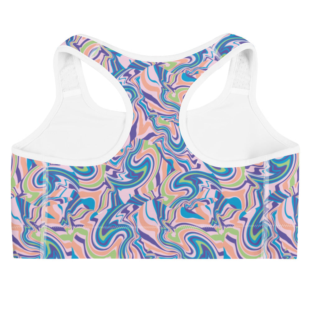 Marble Wave Sports Bra