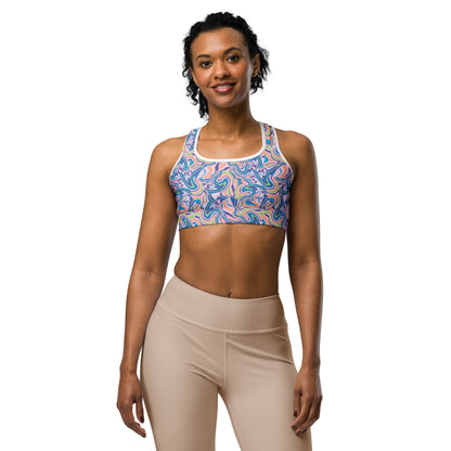 Marble Wave Sports Bra