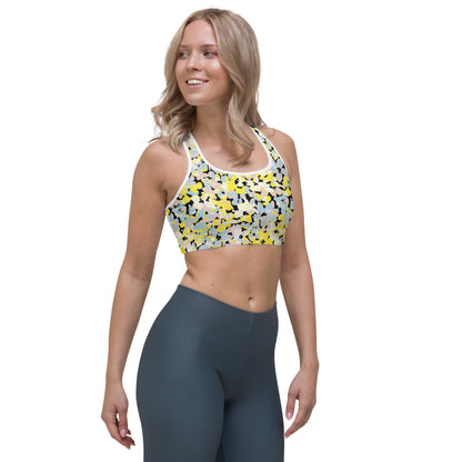 Scattered Floral Pattern Sports Bra