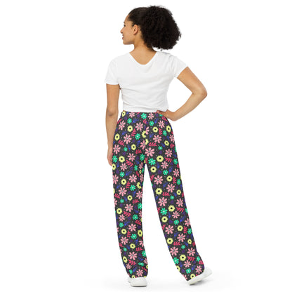 Eclipse Flower Print Wide Leg Pants