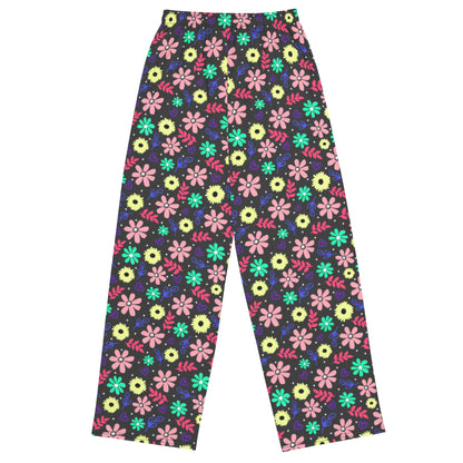 Eclipse Flower Print Wide Leg Pants