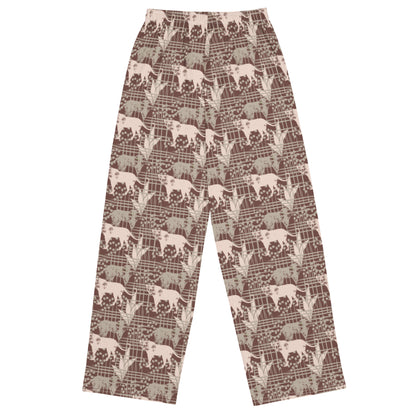 Funky Animal Print Wide-Leg Pants