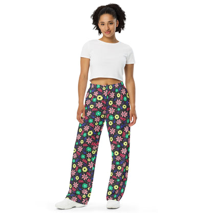 Eclipse Flower Print Wide Leg Pants