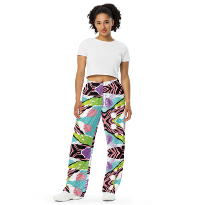 Pop Art Fusion Wide-Leg Pants