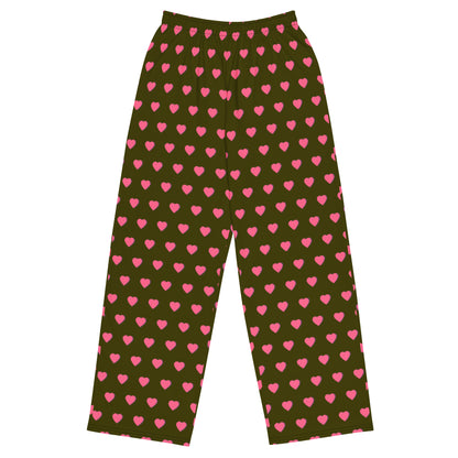 Heart Joy Patterned Wide-Leg pants