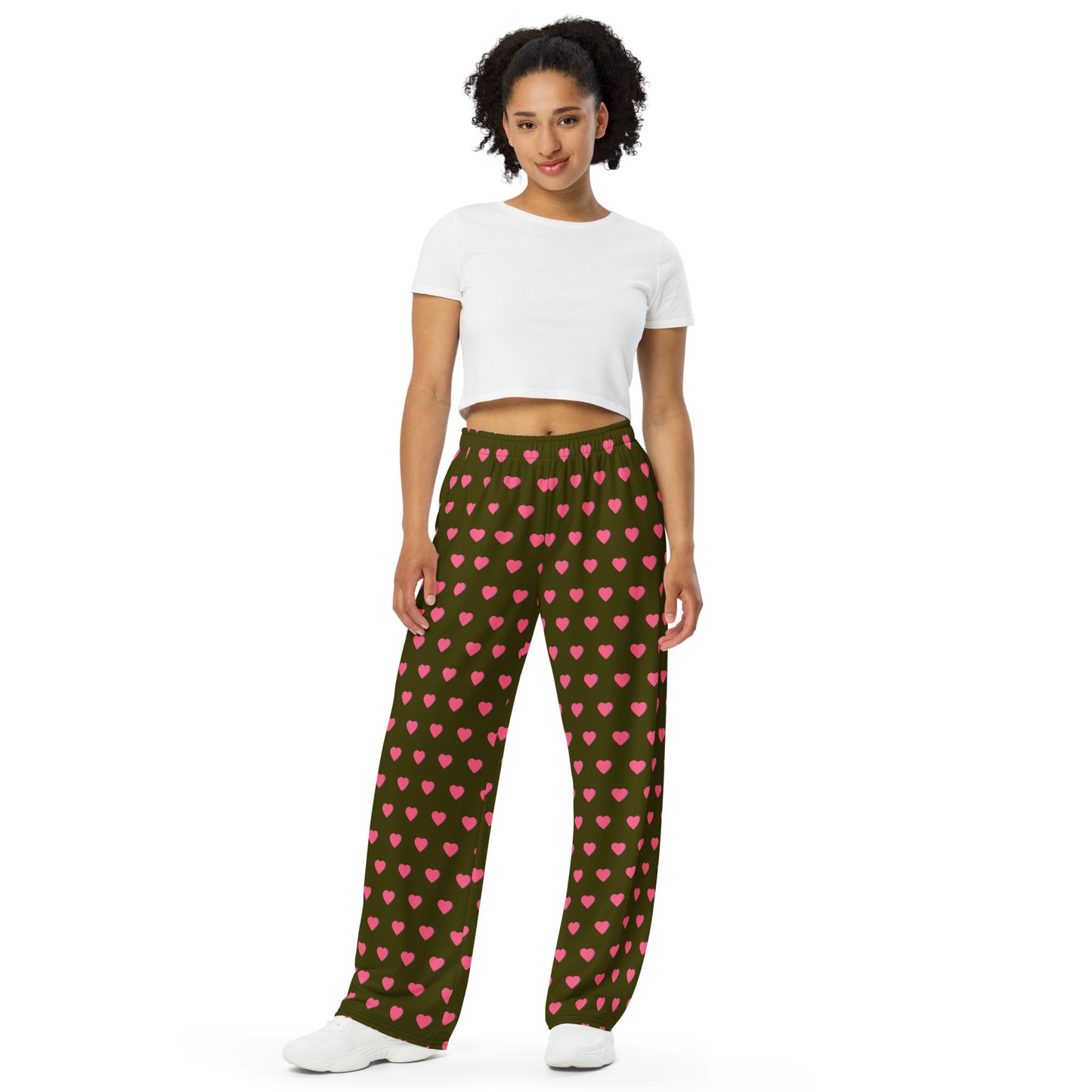 Heart Joy Patterned Wide-Leg pants