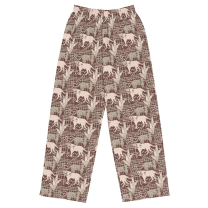 Funky Animal Print Wide-Leg Pants