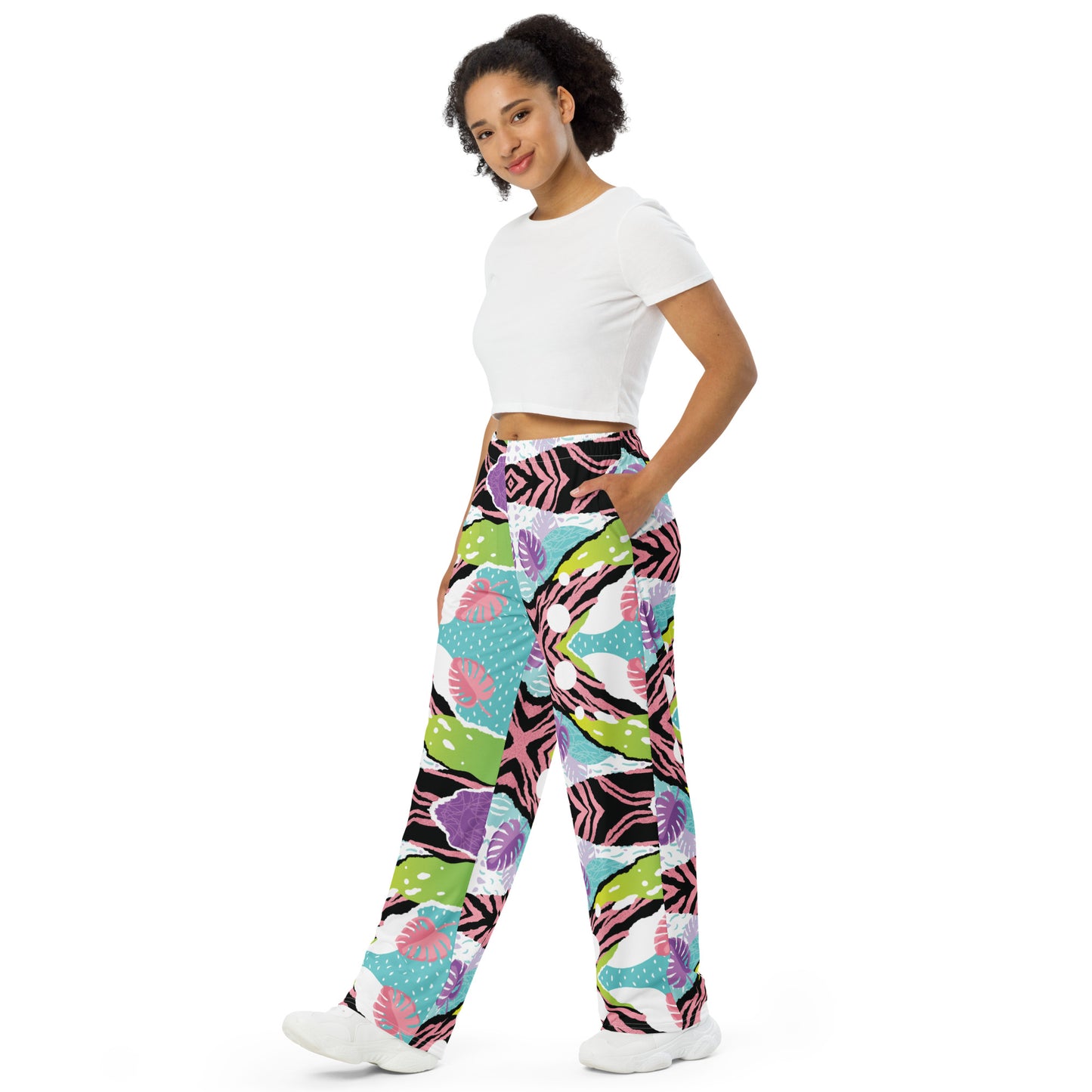 Pop Art Fusion Wide-Leg Pants