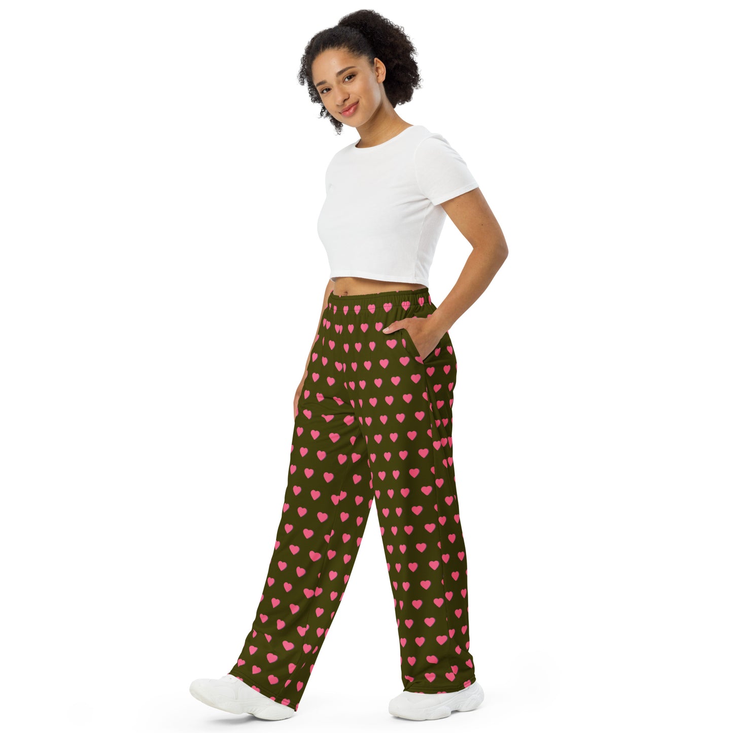 Heart Joy Patterned Wide-Leg pants