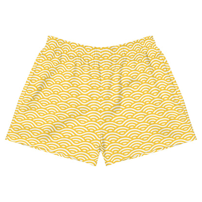 Geometric Grid Yellow & White Athletic Shorts