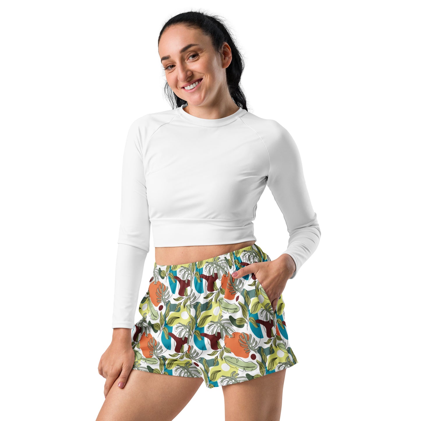 Artistic Blooms Recycled Athletic Shorts