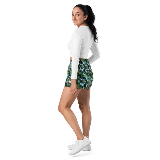 Emerald Elegance Recycled Athletic Shorts