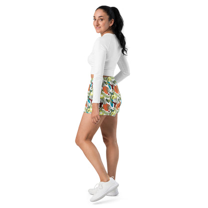 Artistic Blooms Recycled Athletic Shorts