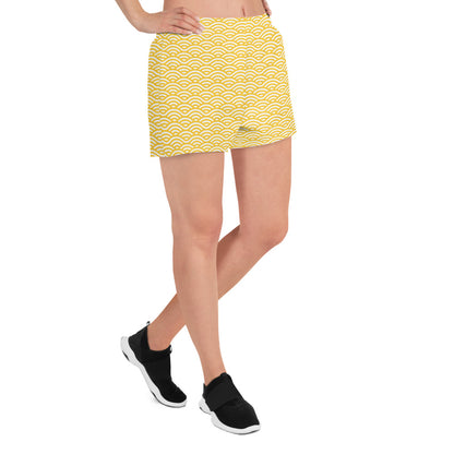 Geometric Grid Yellow & White Athletic Shorts